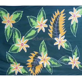 pareo rayon sarongs handpainting flower green and yellow color made in bali